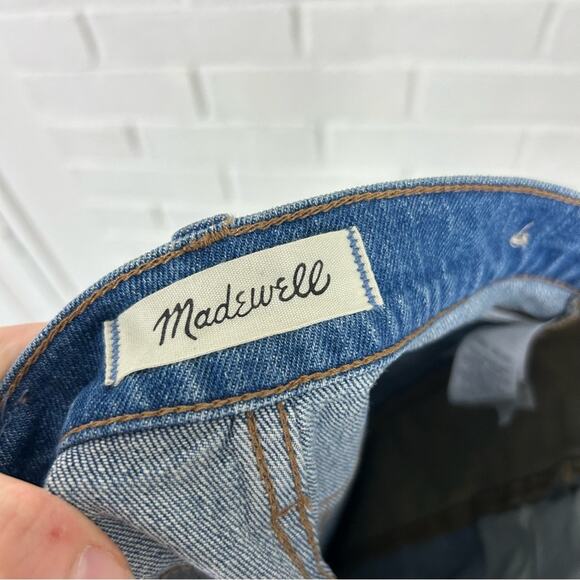 Madewell Classic Straight Jeans w/ Leopard Leg Stripe Size 26 - Picture 3 of 11